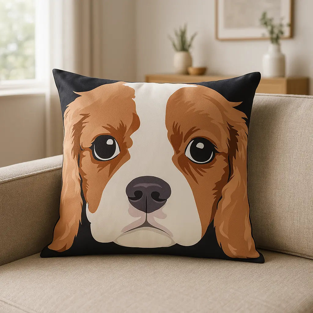 Animal and Inspirational Velvet Cushion Cover 45cm x 45cm - Cavalier King Charles
