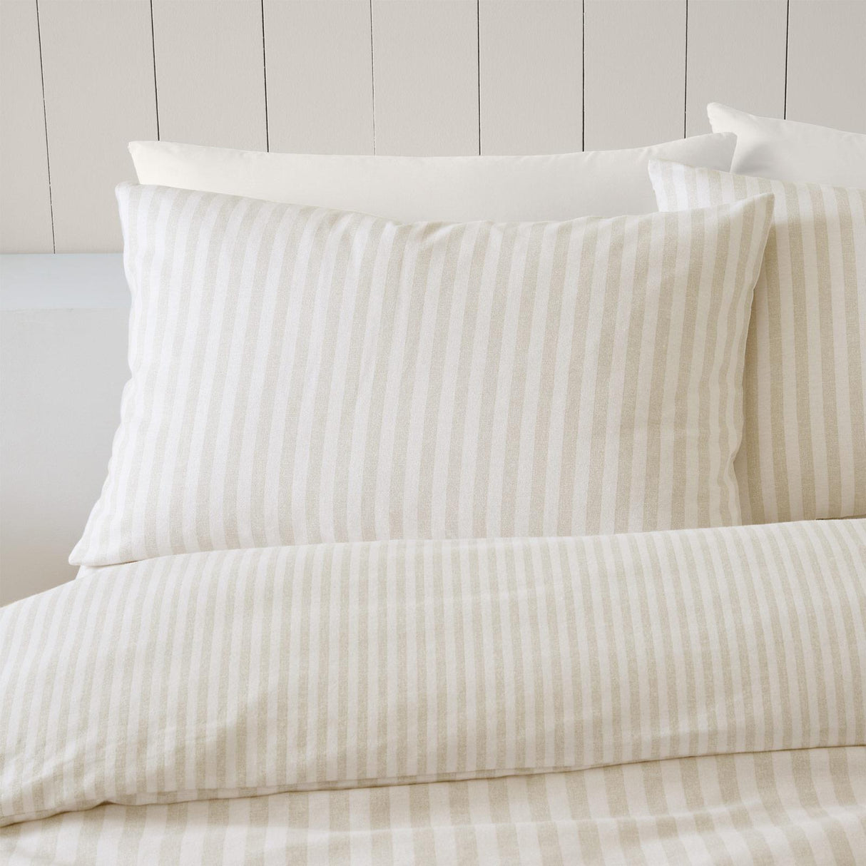 Brushed Cotton Flannelette Stripe Duvet Cover Set by Catherine Lansfield