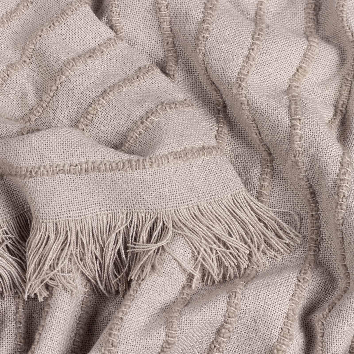 Hazie Woven Fringed Throw Blanket 130cm x 180cm by furn.