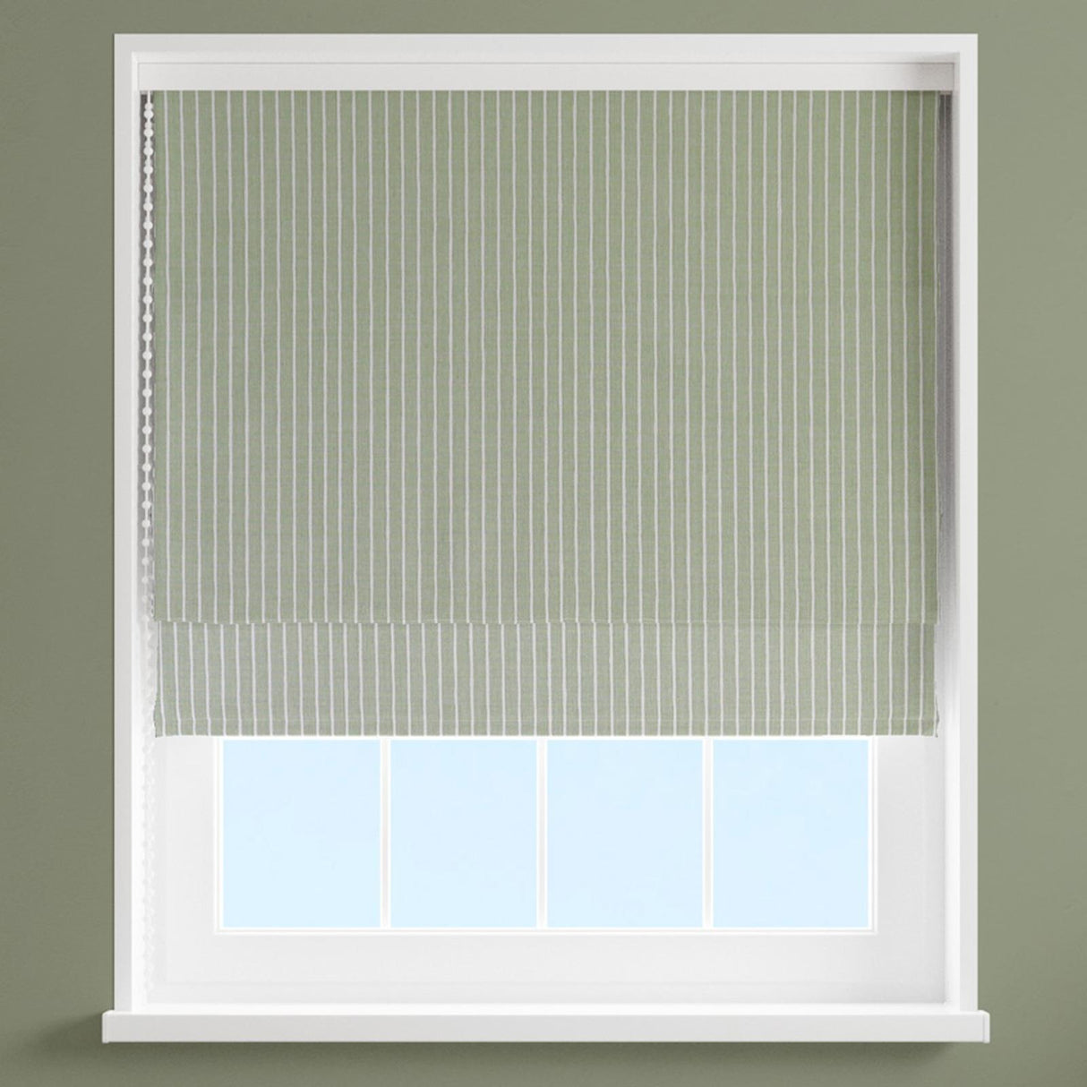 Pencil Stripe Lemongrass Made To Measure Roman Blind by Style Furnishings