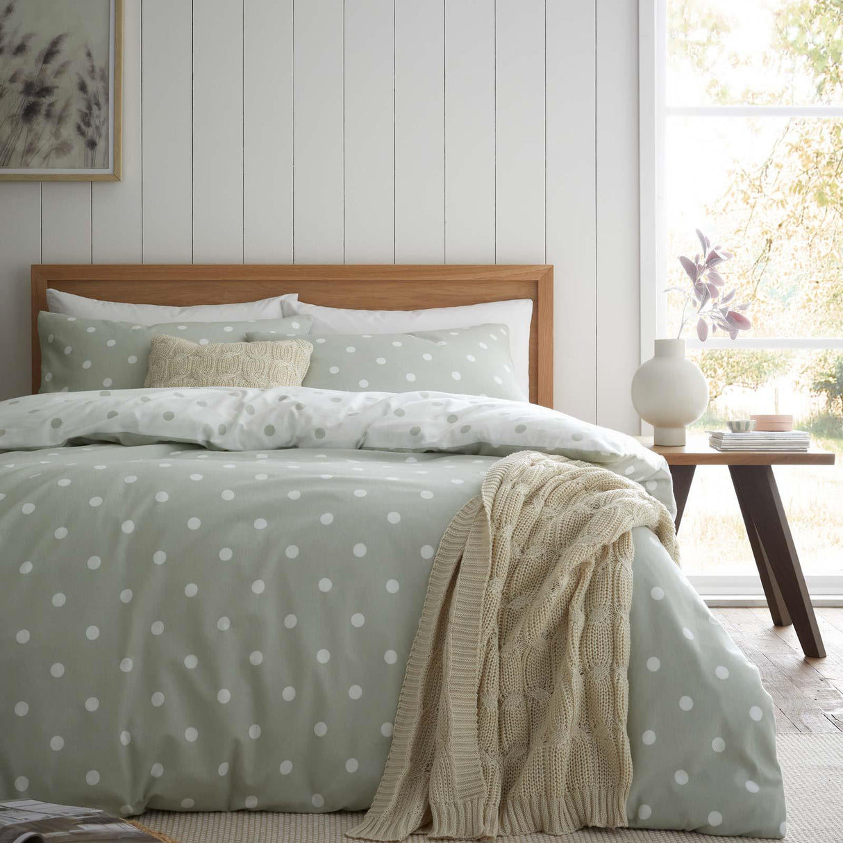 Brushed Polka Dot Duvet Cover Set by Catherine Lansfield