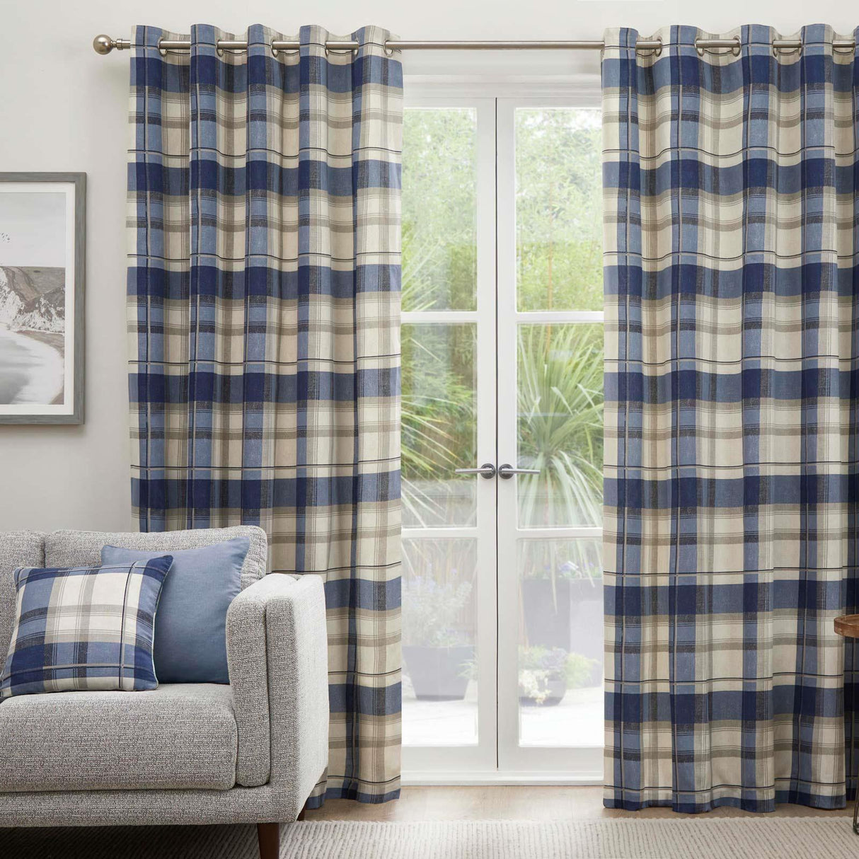 Balmoral Check Eyelet Curtains by Fusion