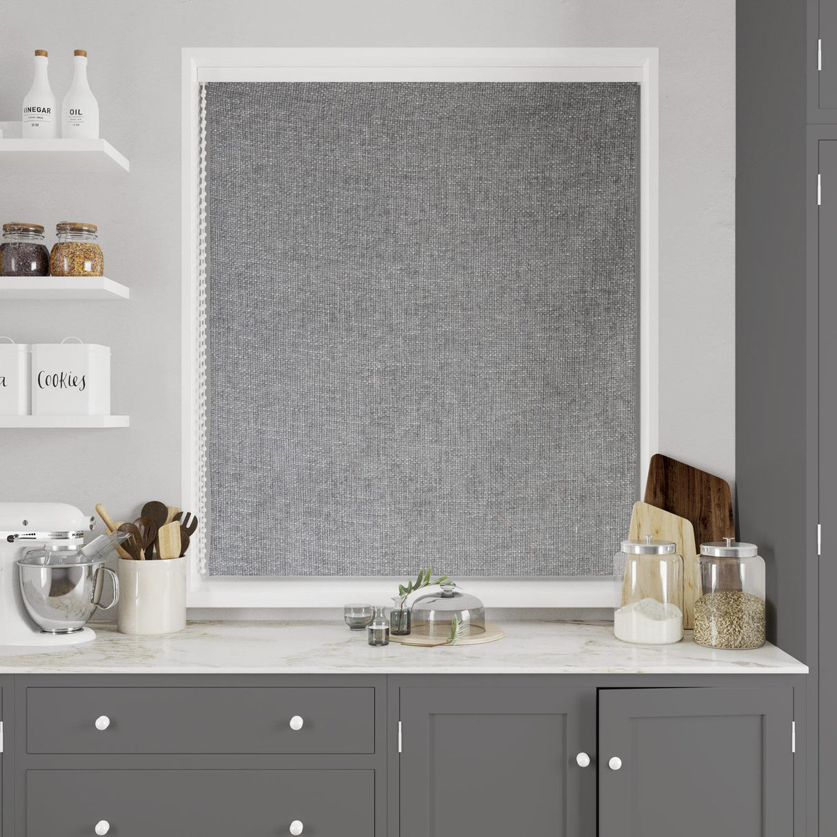Arla Dove Made To Measure Roman Blind by Style Furnishings