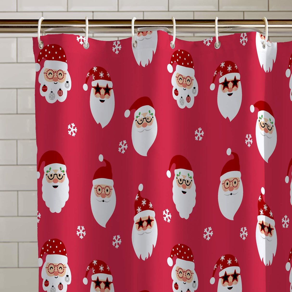 Catherine Lansfield Santa Spec-Tacular Christmas Shower Curtain