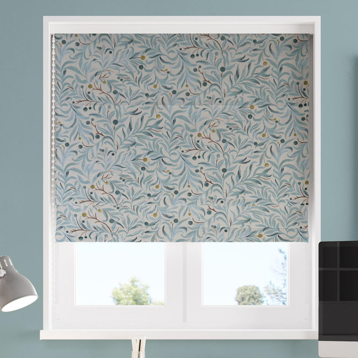 Bedgebury Aqua Made To Measure Roman Blind by Style Furnishings