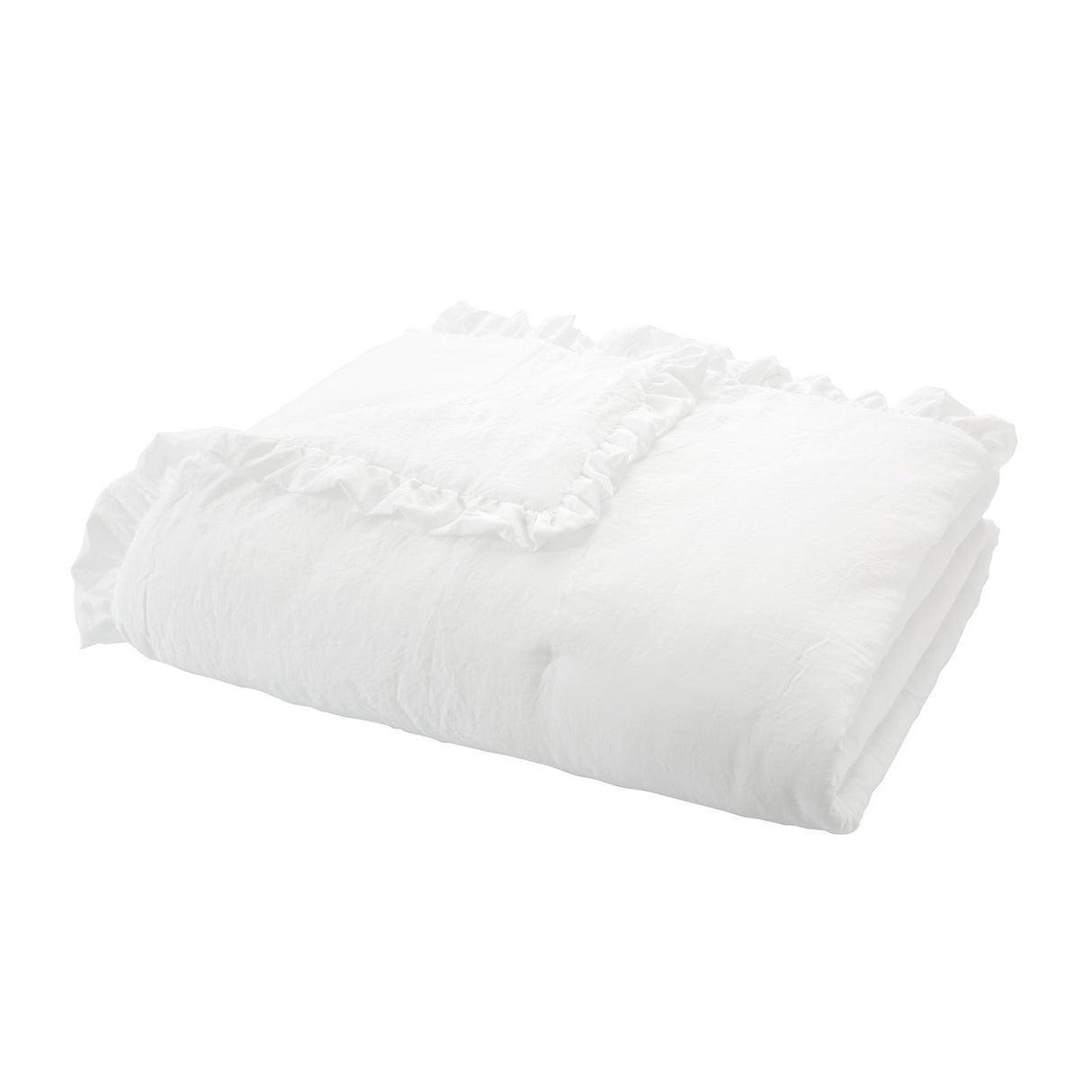 Bianca Soft Washed Frill Bedspread Beige 220cm x 230cm 8