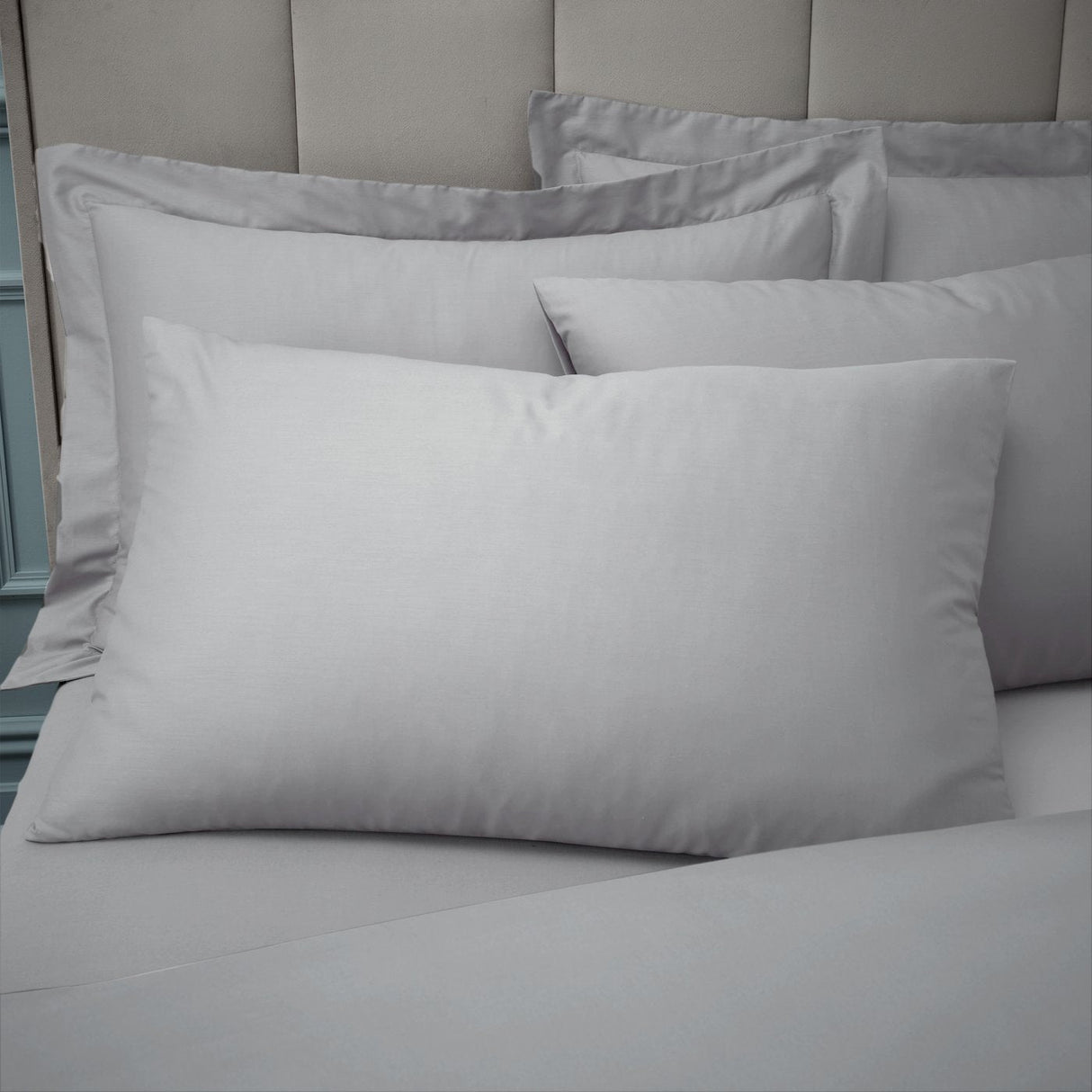 Bianca 180 Thread Count Egyptian Cotton Duvet Cover Set with Pillowcase Silver Grey