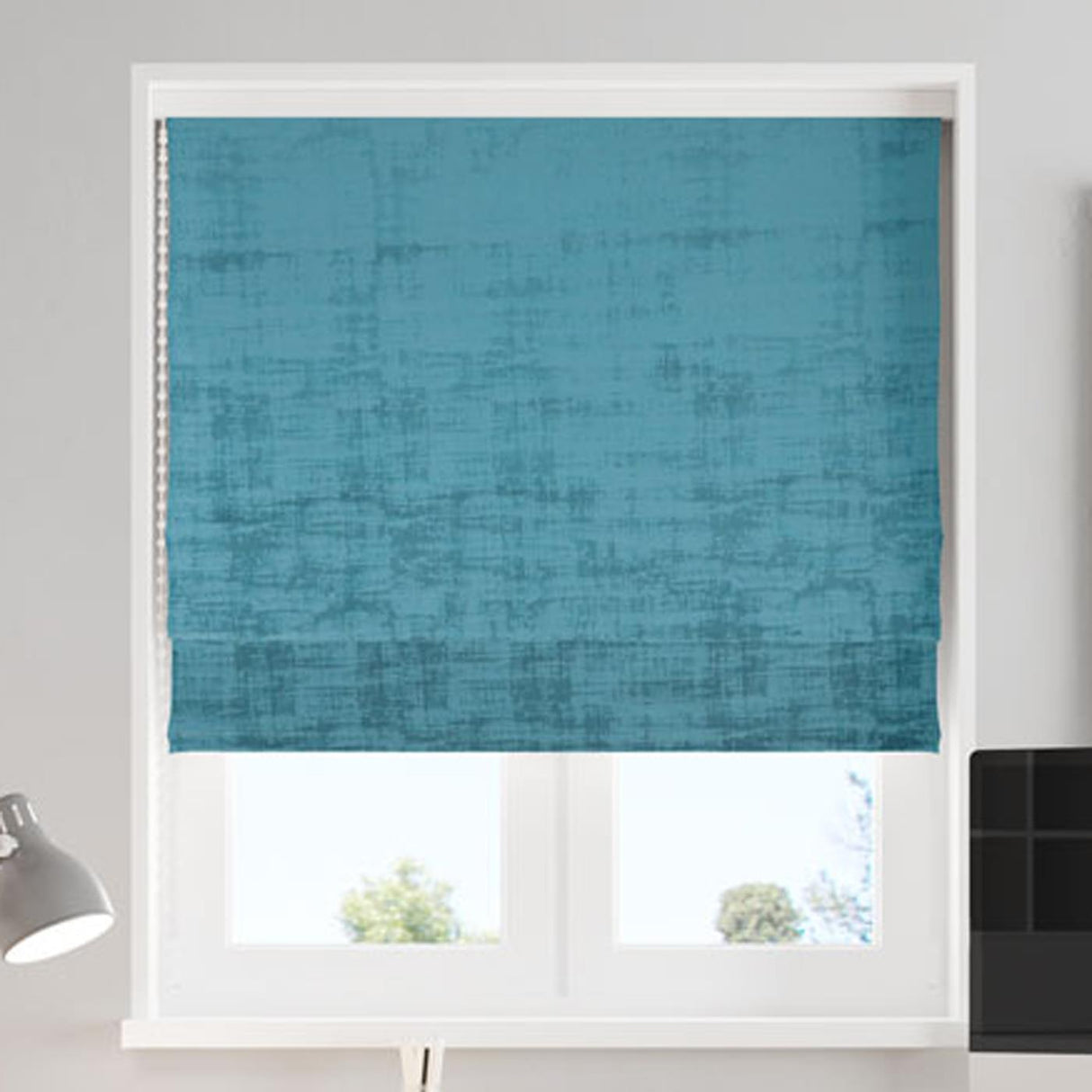 Azurite Teal Made To Measure Roman Blind by Style Furnishings