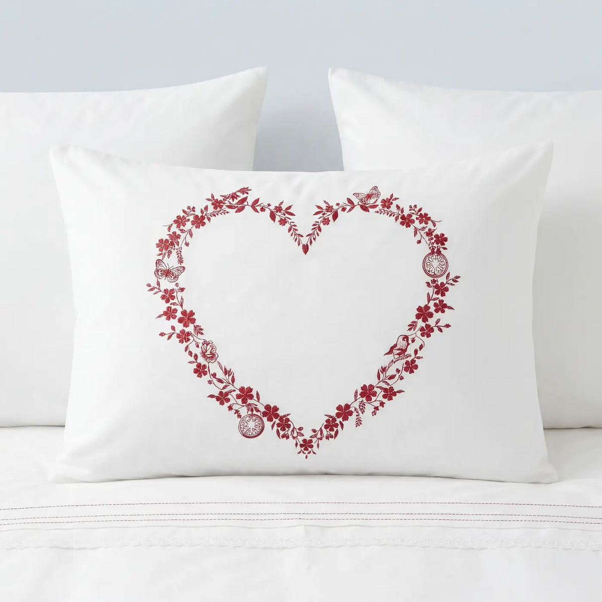 Heart Duvet Cover Set - White image 2
