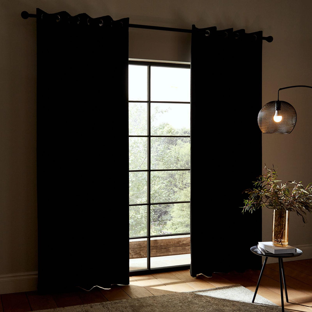 Faux Silk Blackout Eyelet Curtains by Catherine Lansfield