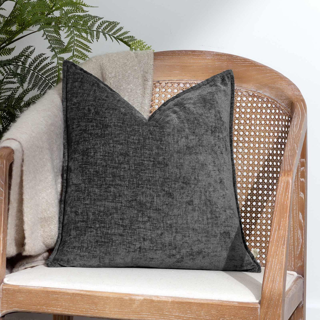 Buxton Super Soft Charcoal Cushion Cover 50cm x 50cm (50cmx50cm)