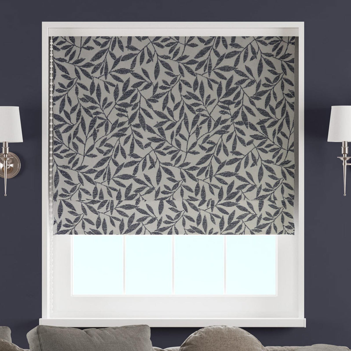 Isabel Navy Made To Measure Roman Blind by Style Furnishings