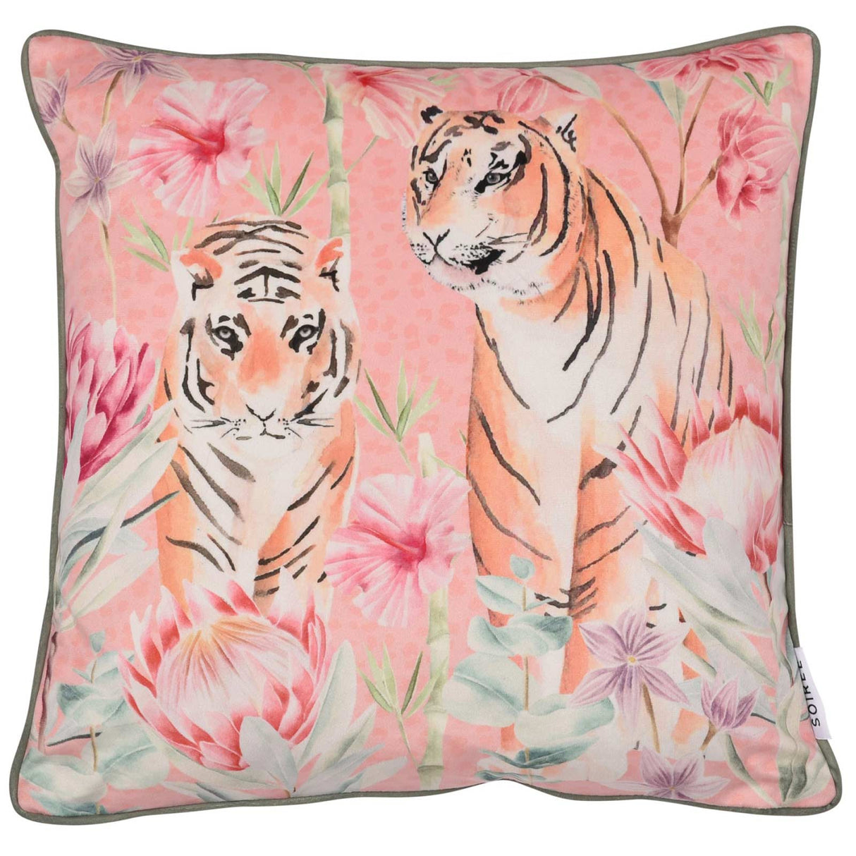 Soiree Tropical Leopard Velvet Filled Cushion 2