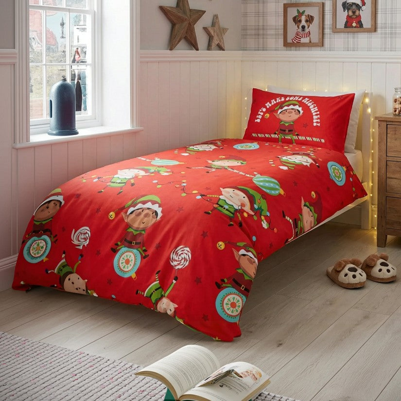 Naughty Elves Duvet Cover Set by Rapport Home
