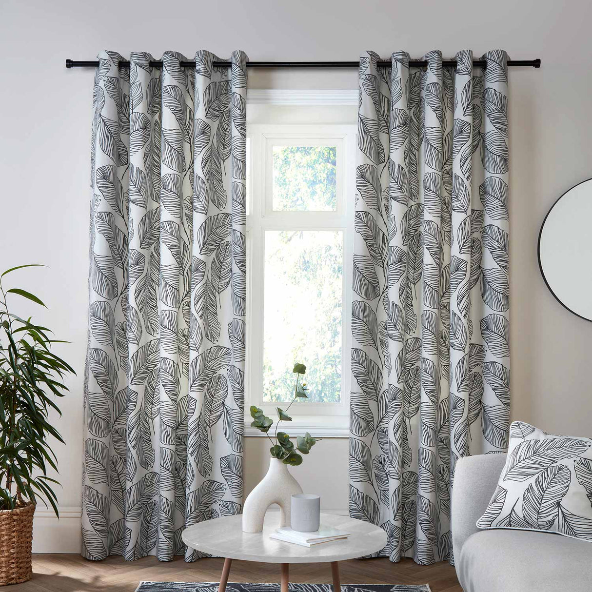 Matteo Leaf Eyelet Curtains by Fusion