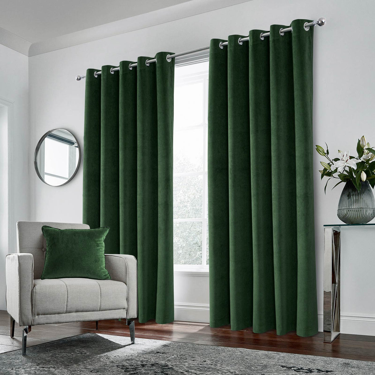 Hampton Velvet Blackout Eyelet Curtains by Enhanced Living