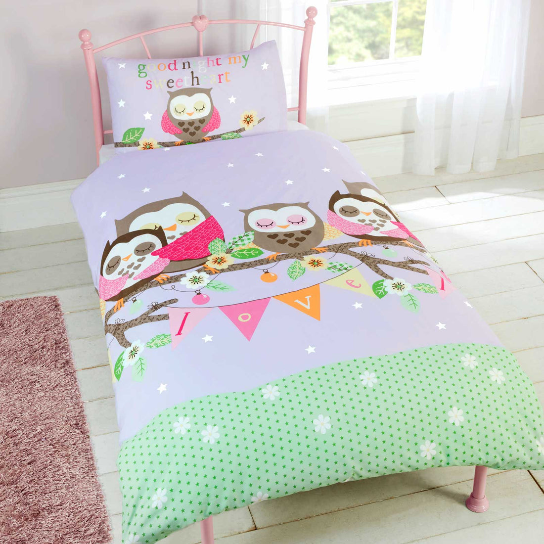 Goodnight Sweetheart Polycotton Duvet Cover Set