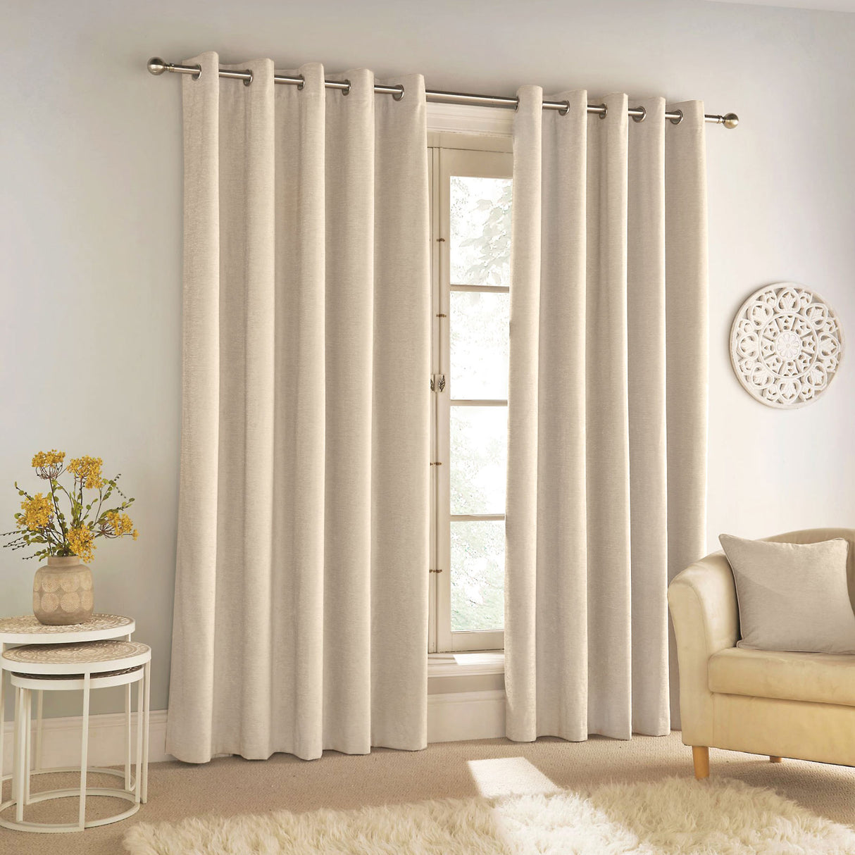 Savoy Chenille Blackout Eyelet Curtains by Enhanced Living