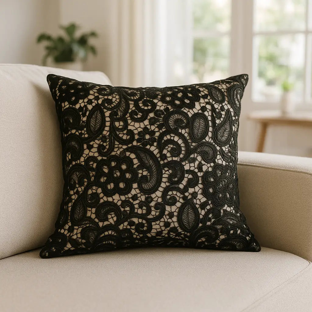 Macrame Cushion Cover 18" x 18" - Silver
