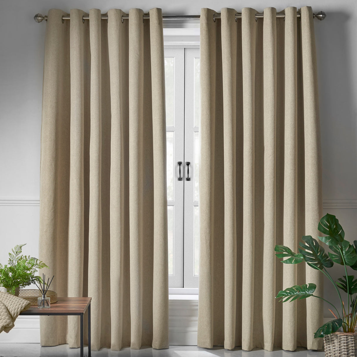 Blackout Linen Look Eyelet Curtains by Alan Symonds