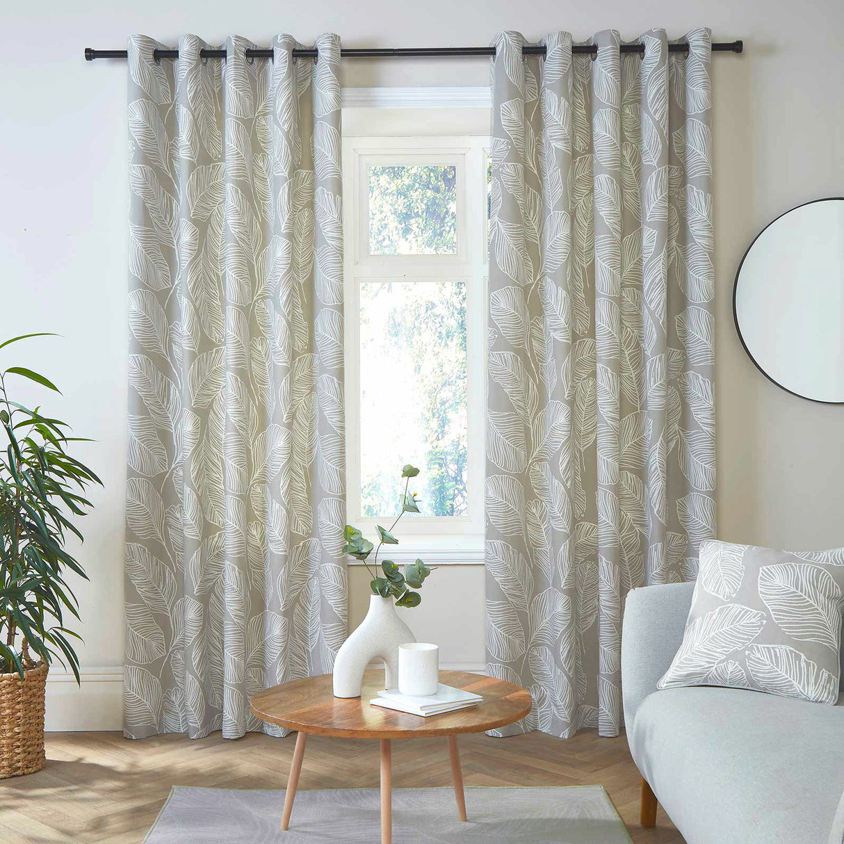 Matteo Leaf Eyelet Curtains by Fusion