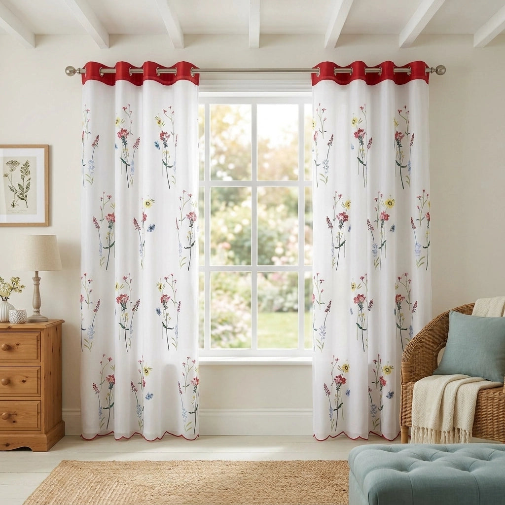 Springfield Eyelet Lined Voile Curtains