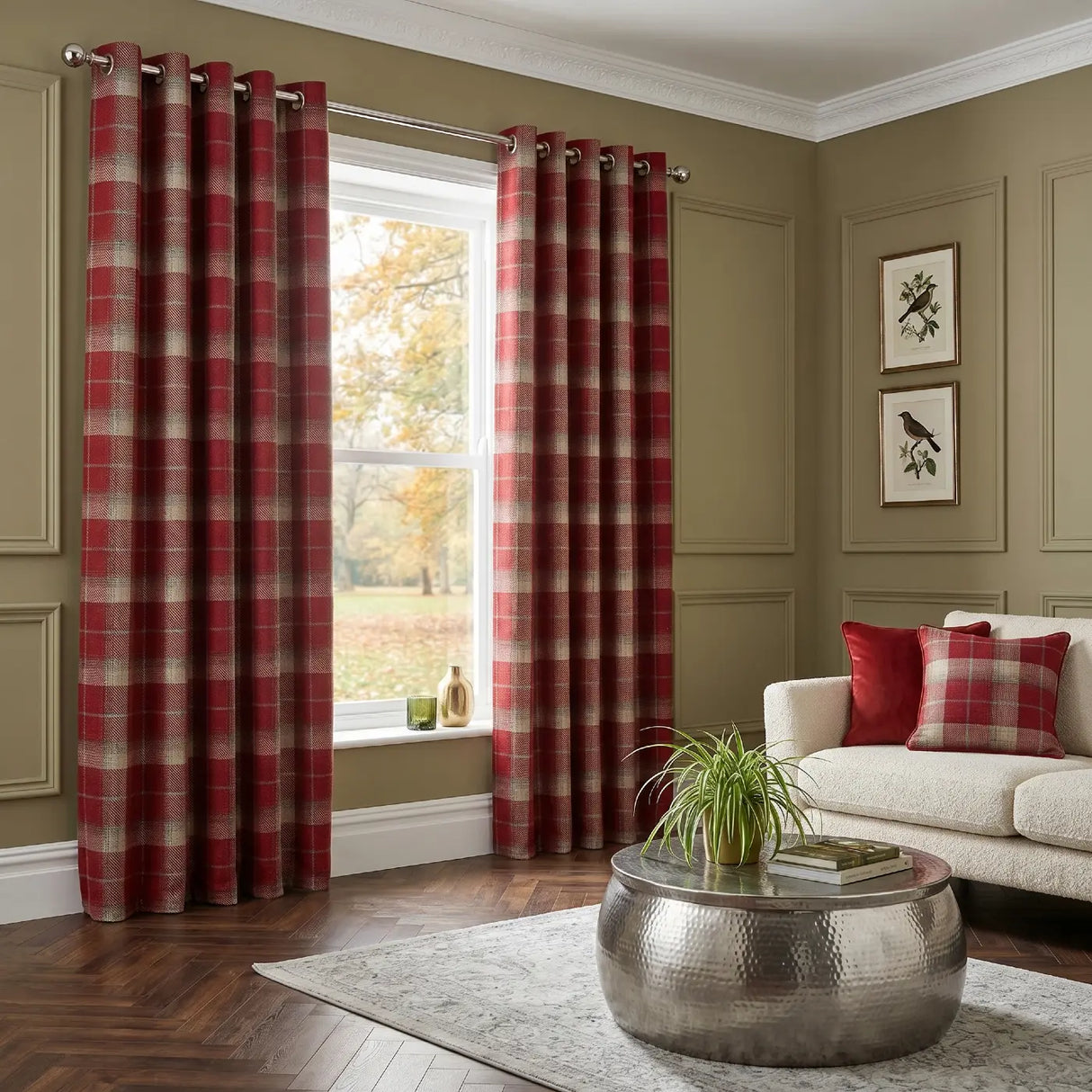 Carnoustie Blackout Eyelet Curtains - Red
