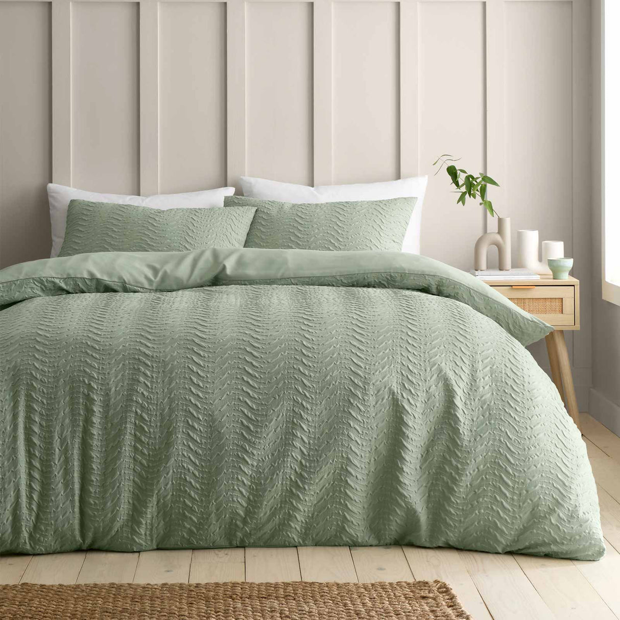 Catherine Lansfield Heatset Wave Duvet Cover Set - Lilac image 2