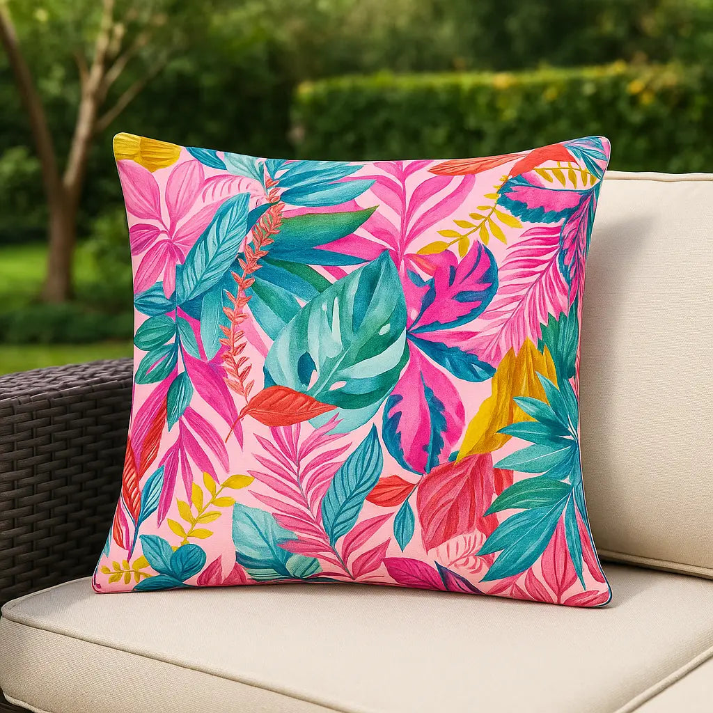 Psychedelic Jungle Outdoor Multicolour Cushion Cover