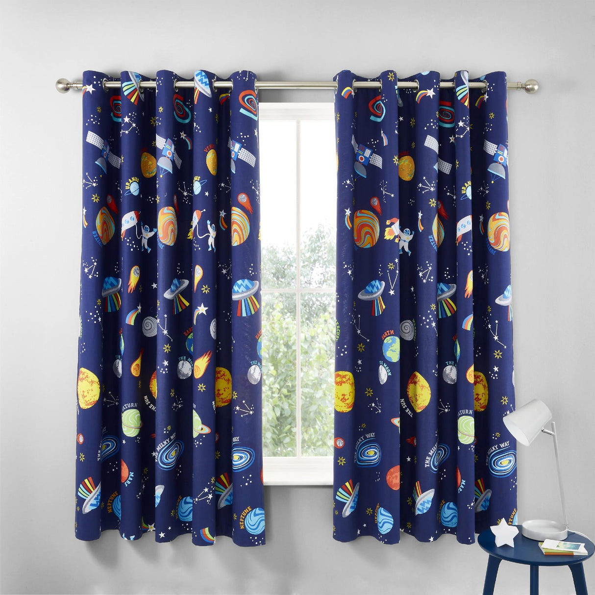 Lost In Space Eyelet Curtains by Catherine Lansfield