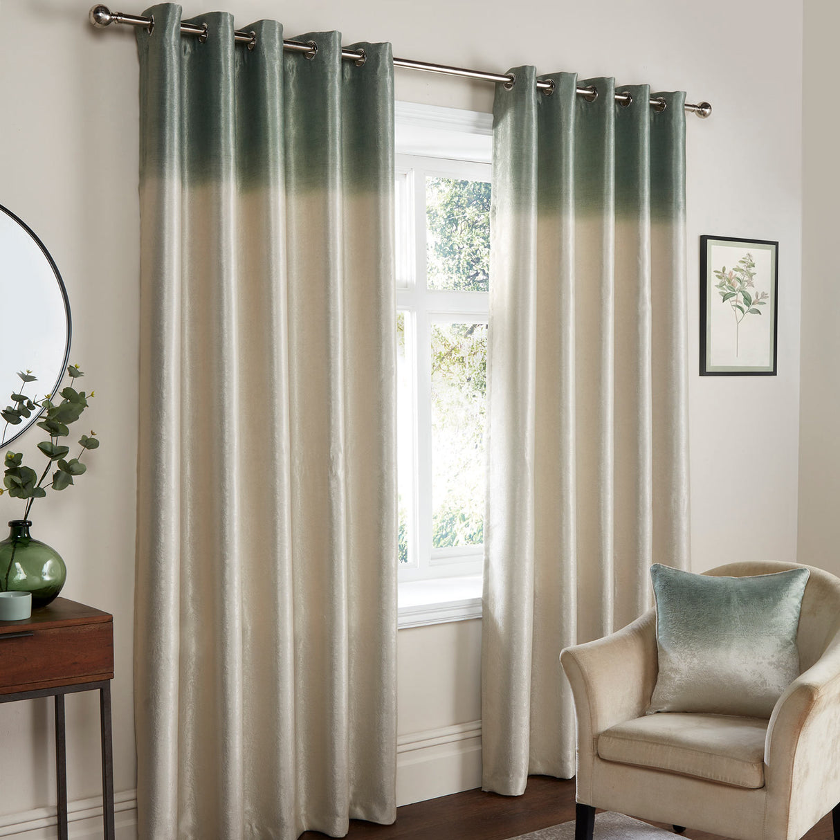 Ombre Strata Dim Out Eyelet Curtains by Fusion