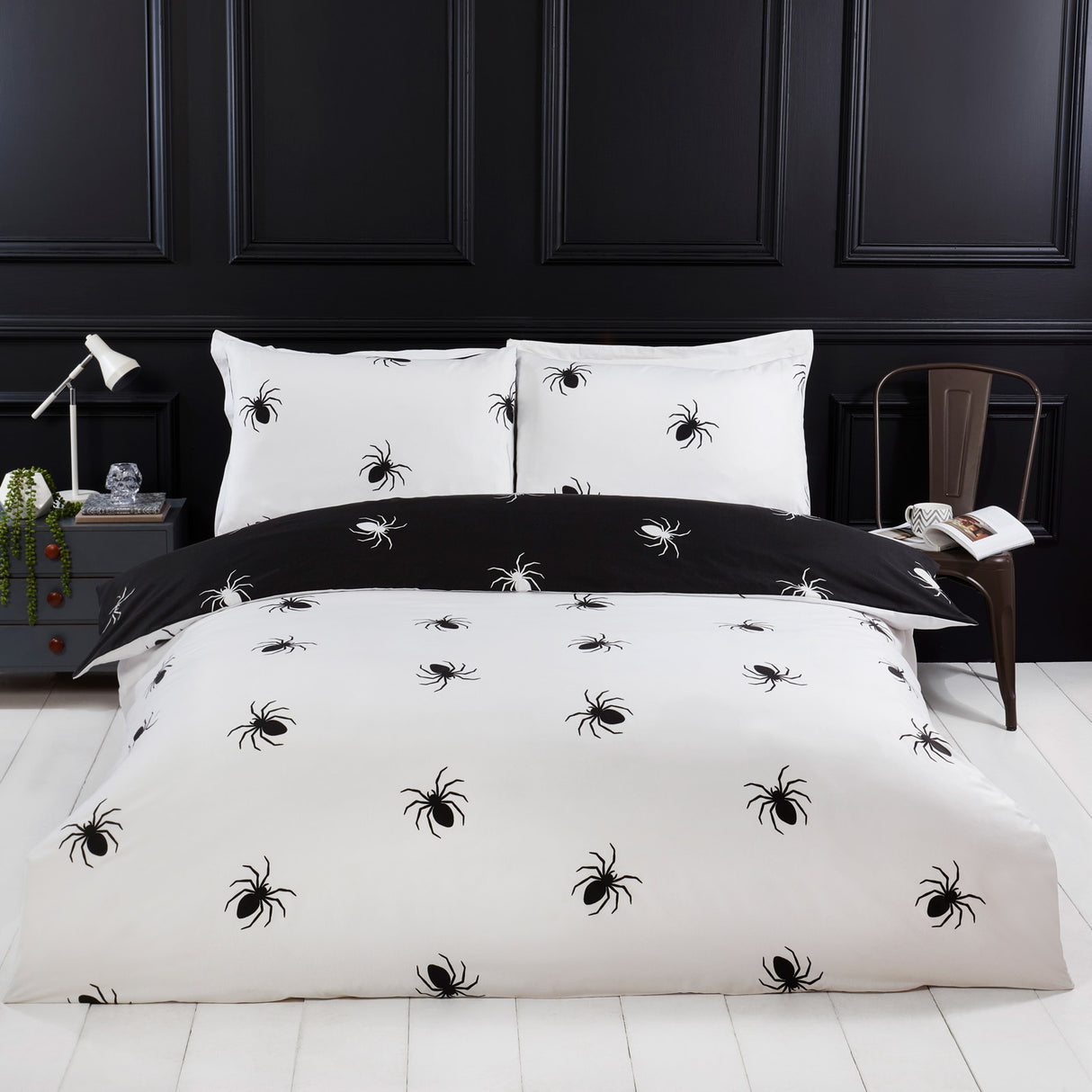So Soft Black Spider Duvet Cover Set by Rapport Home