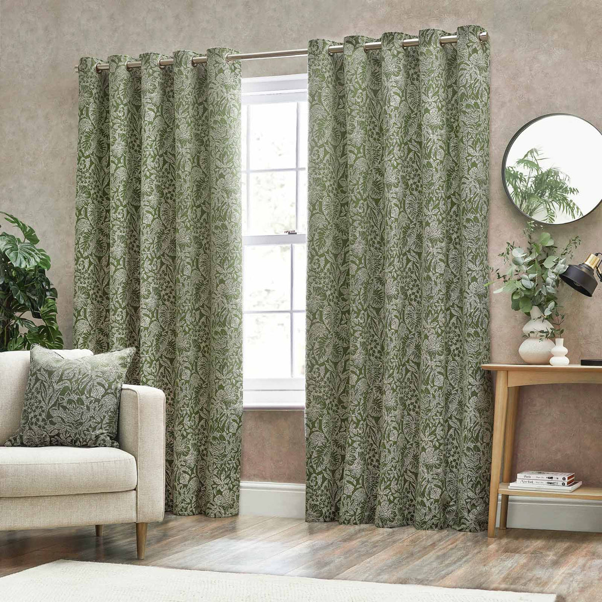 Bali Jacquard Leaf Eyelet Curtains by Wylder Nature
