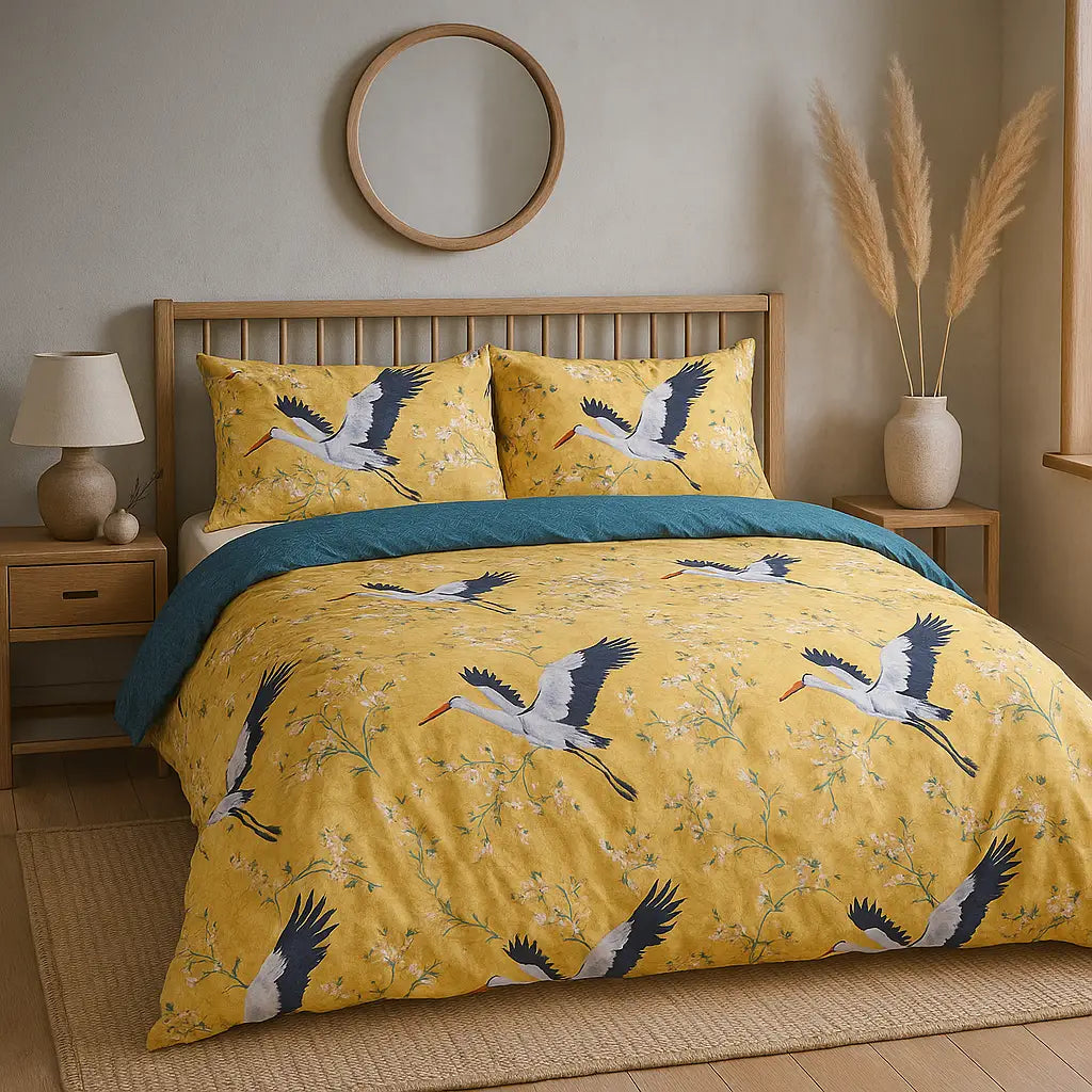 So Soft Cranes Duvet Cover Set by Rapport Home