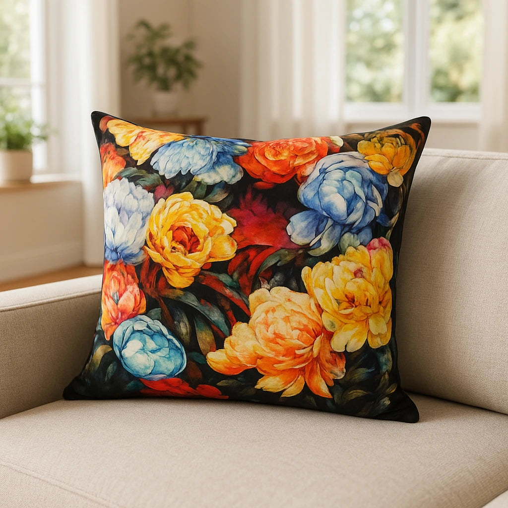 Chaumont 100% Cotton Multicolour Cushion Cover 45cm x 45cm
