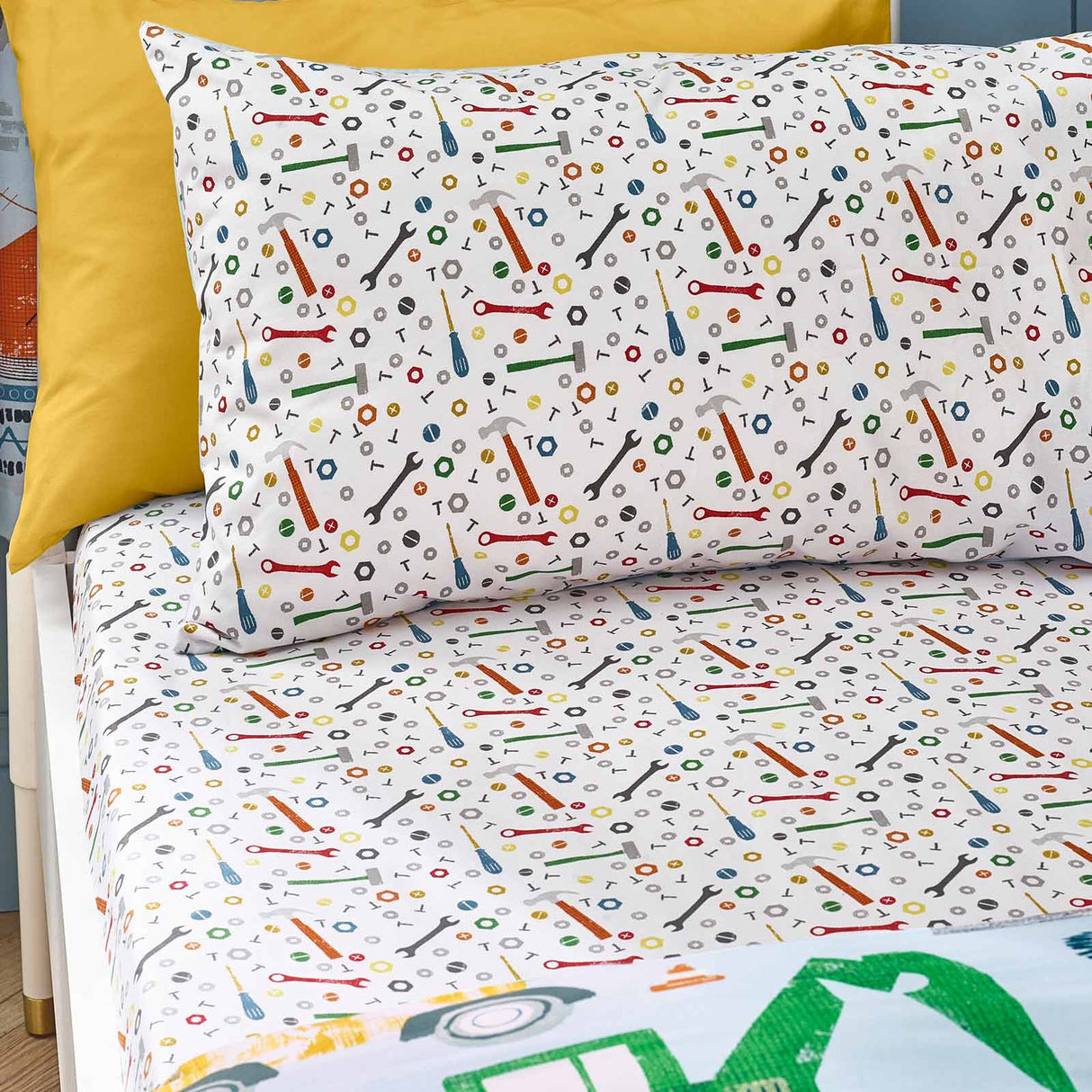 Digger Dreams Fitted Sheet by Catherine Lansfield