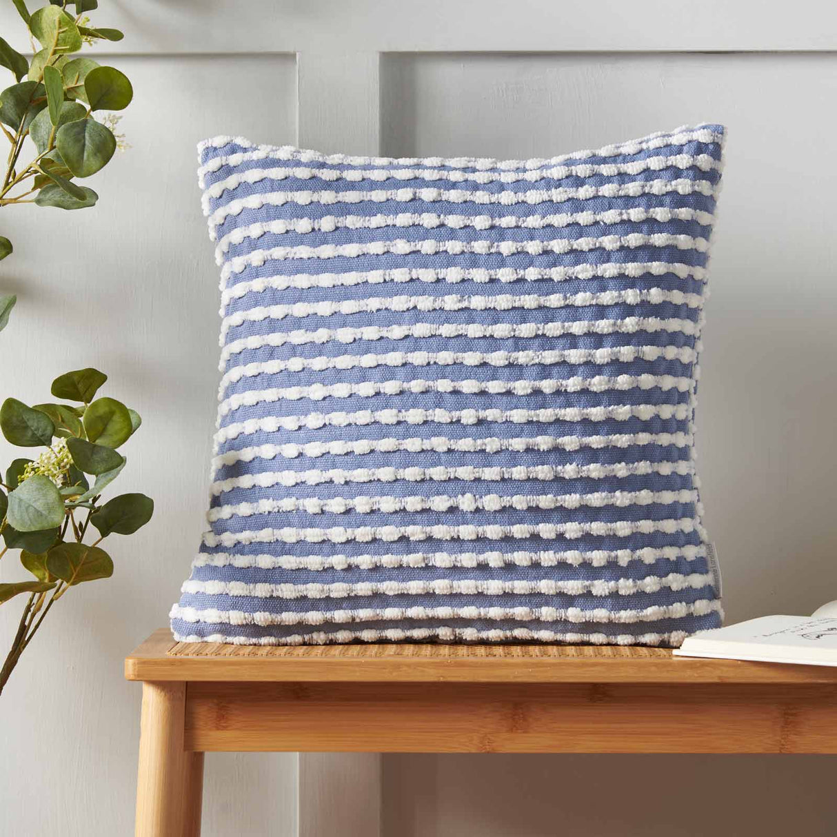 Catherine Lansfield Stab Stitch Filled Cushion 43cm x 43cm - Lilac image 2