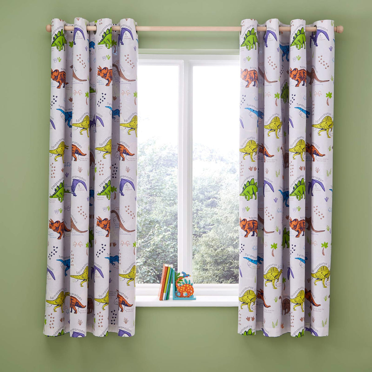 Prehistoric Dinosaurs Eyelet Curtains by Catherine Lansfield