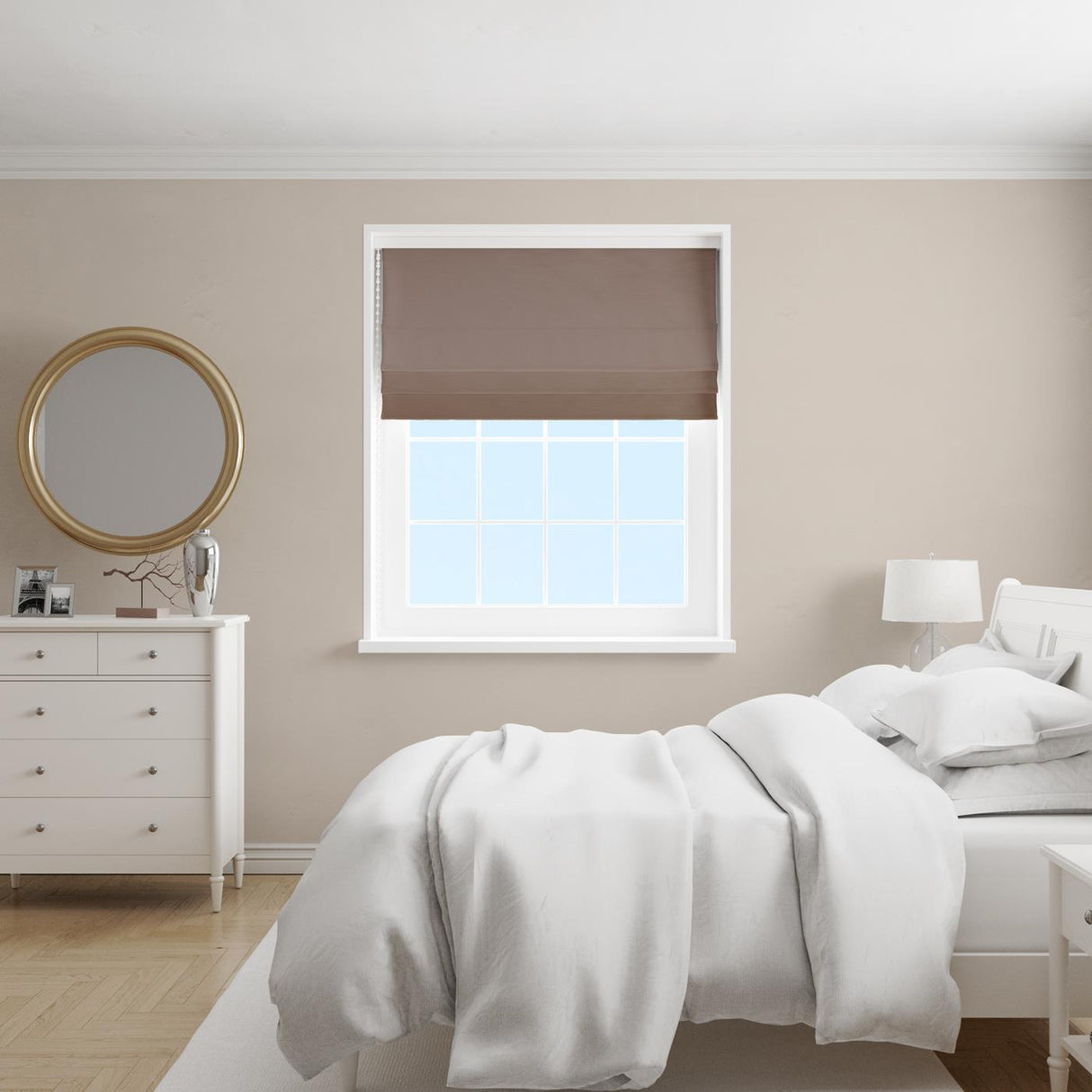 Lucida Taupe Made To Measure Roman Blind by Style Furnishings