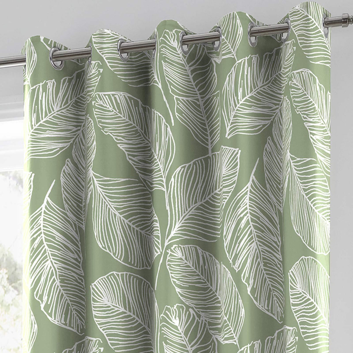 Matteo Leaf Eyelet Curtains by Fusion
