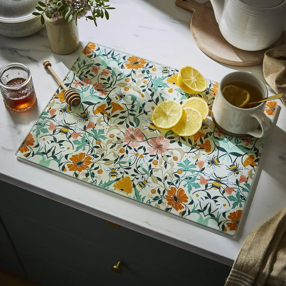 Ulster Weavers Bee Bloom Floral Glass Worktop Saver