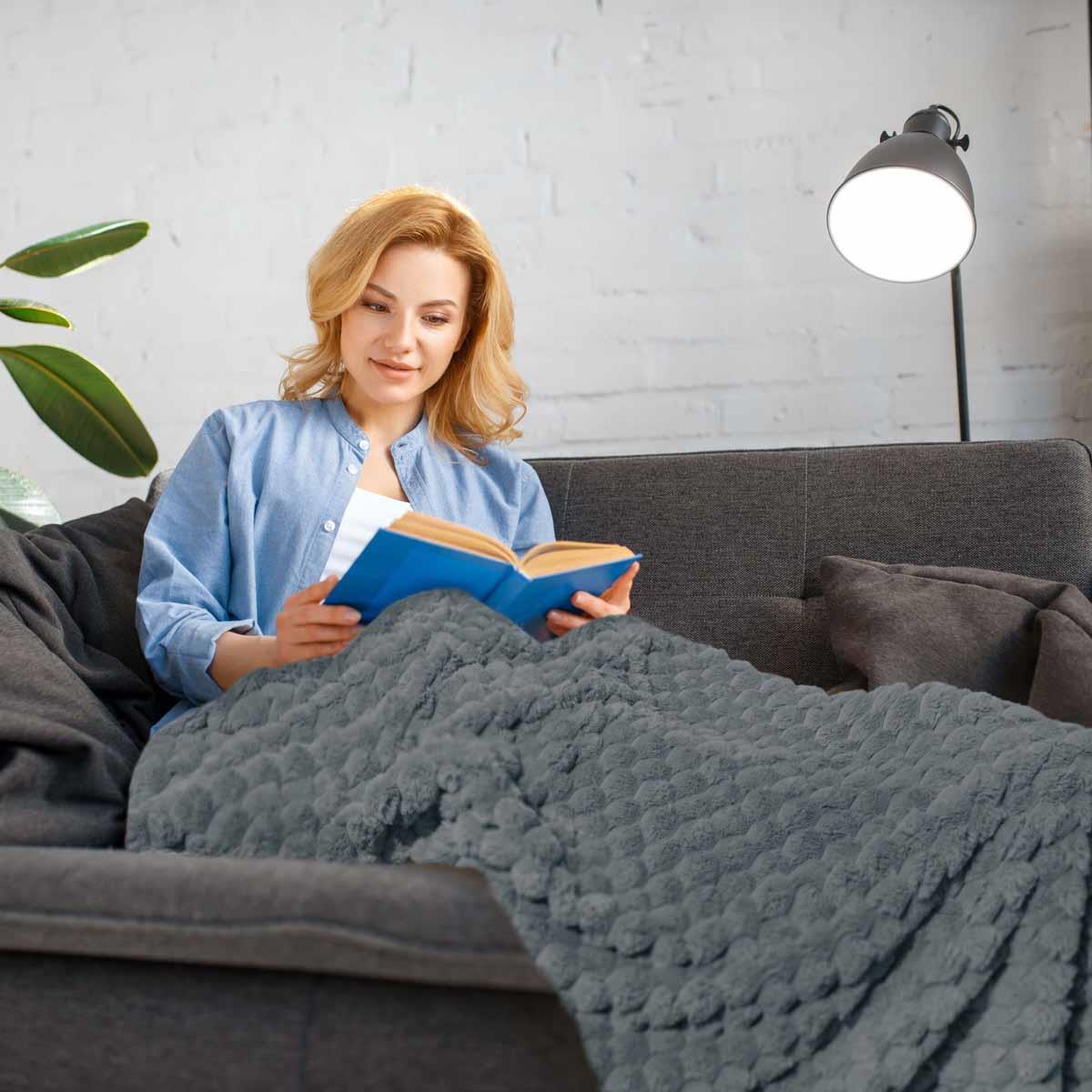 Lush Luxurious Fluffy Faux Rabbit Fur Throw Blanket by Emma Barclay