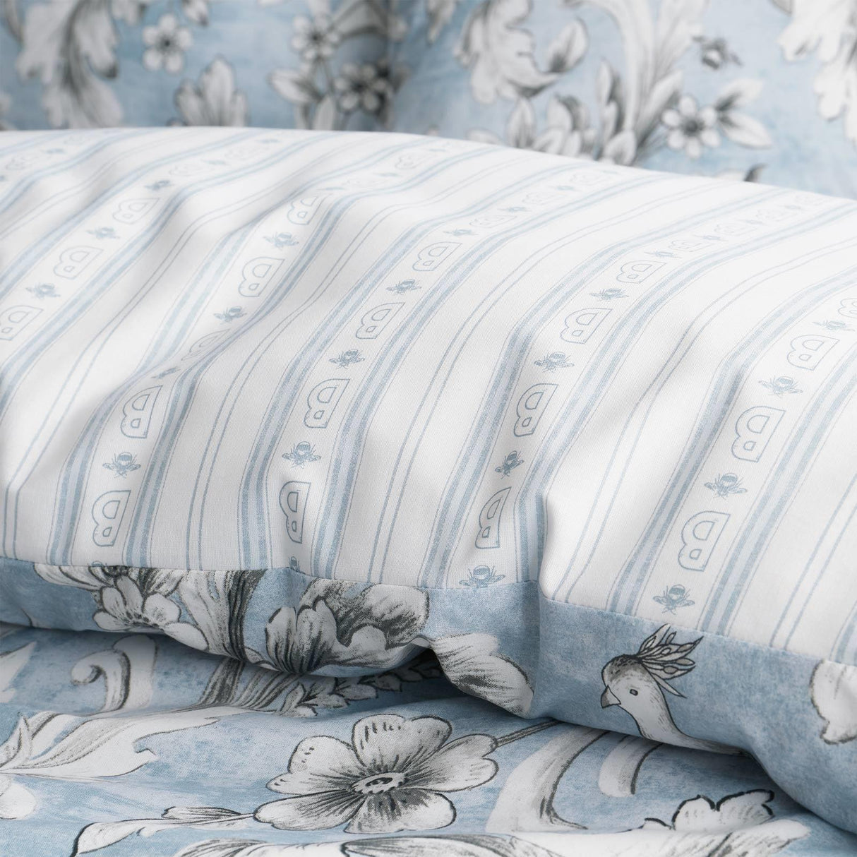 Bridgerton Regal Floral Blue Duvet Cover Set