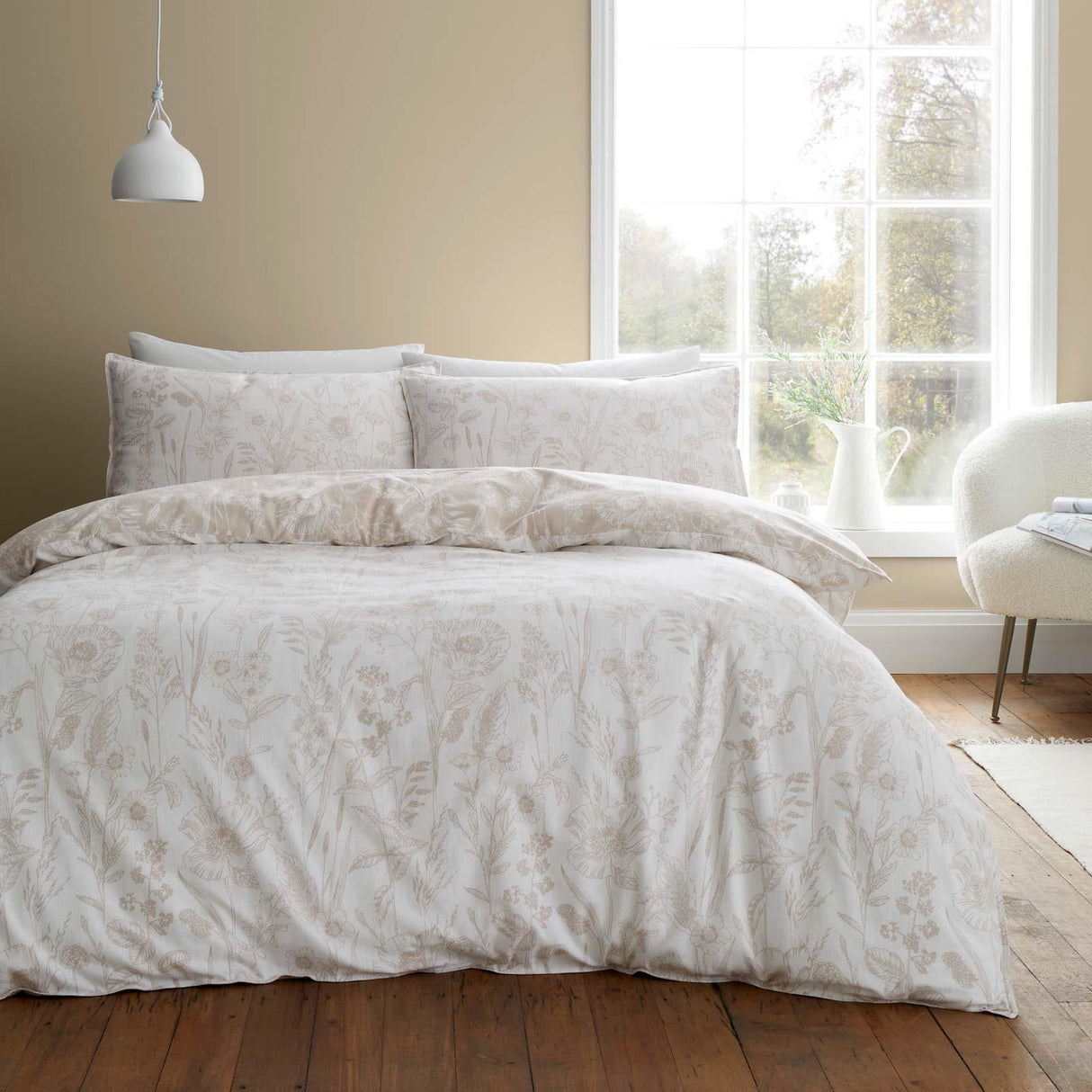 Brushed Floral Toile Duvet Cover Set by Bianca