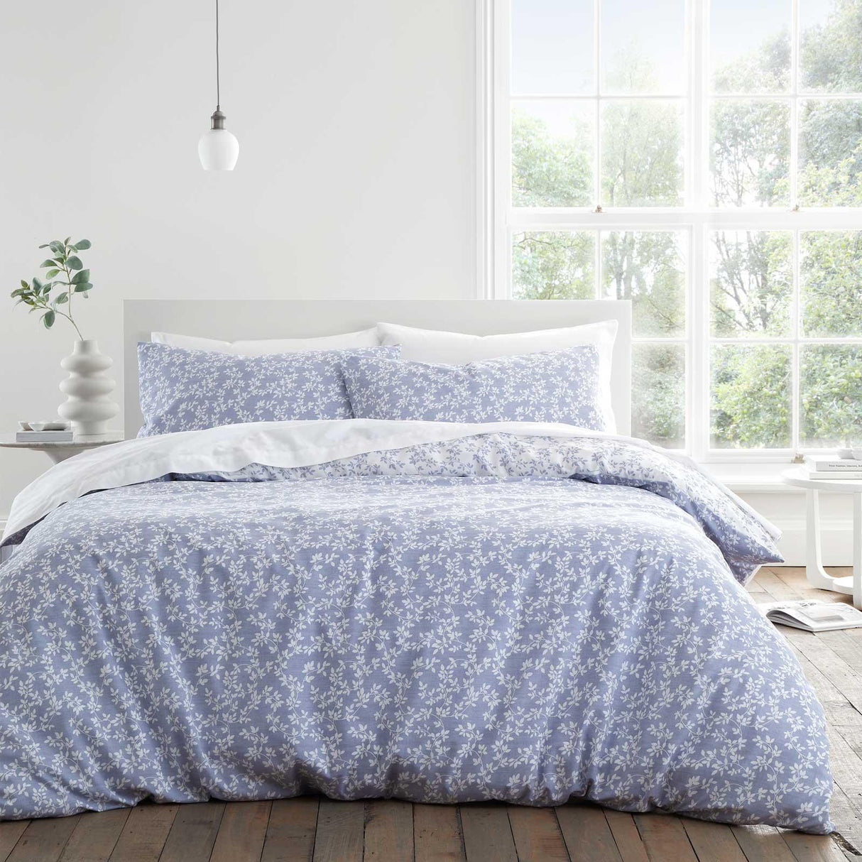 Shadow Leaves French Blue Duvet Cover Set