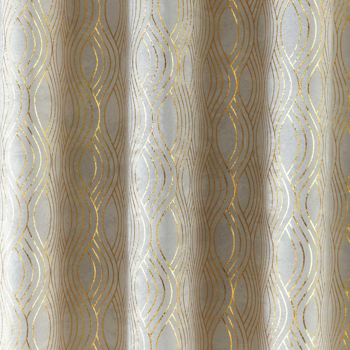 Broadway Metallic Eyelet Curtains Gold 90" x 54" by Enhanced Living