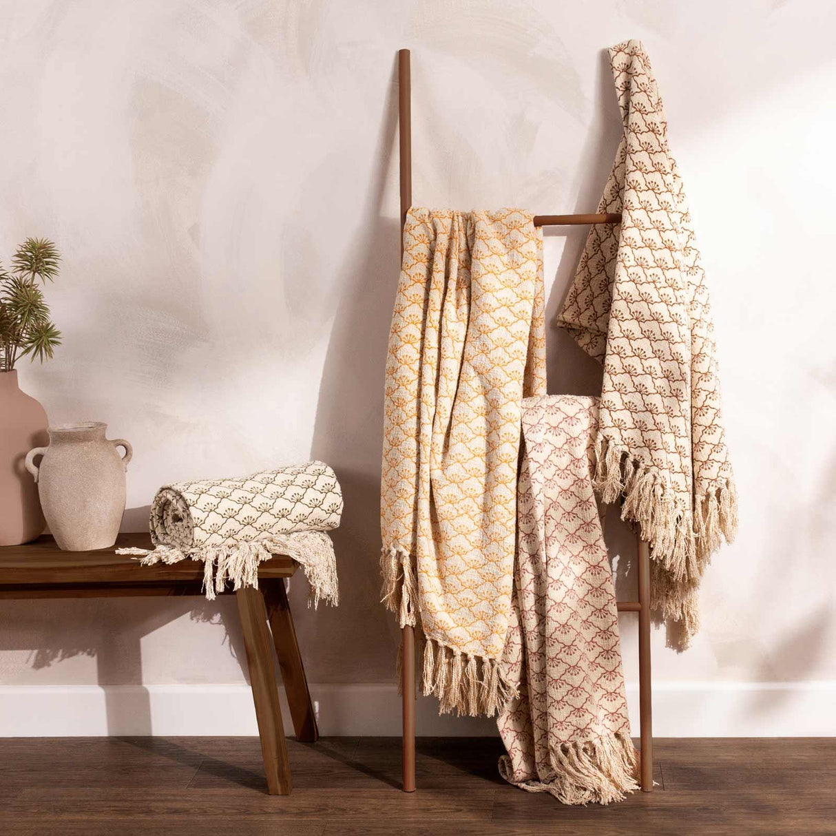 Saku Cotton Throw Blanket 130cm x 170cm by Yard