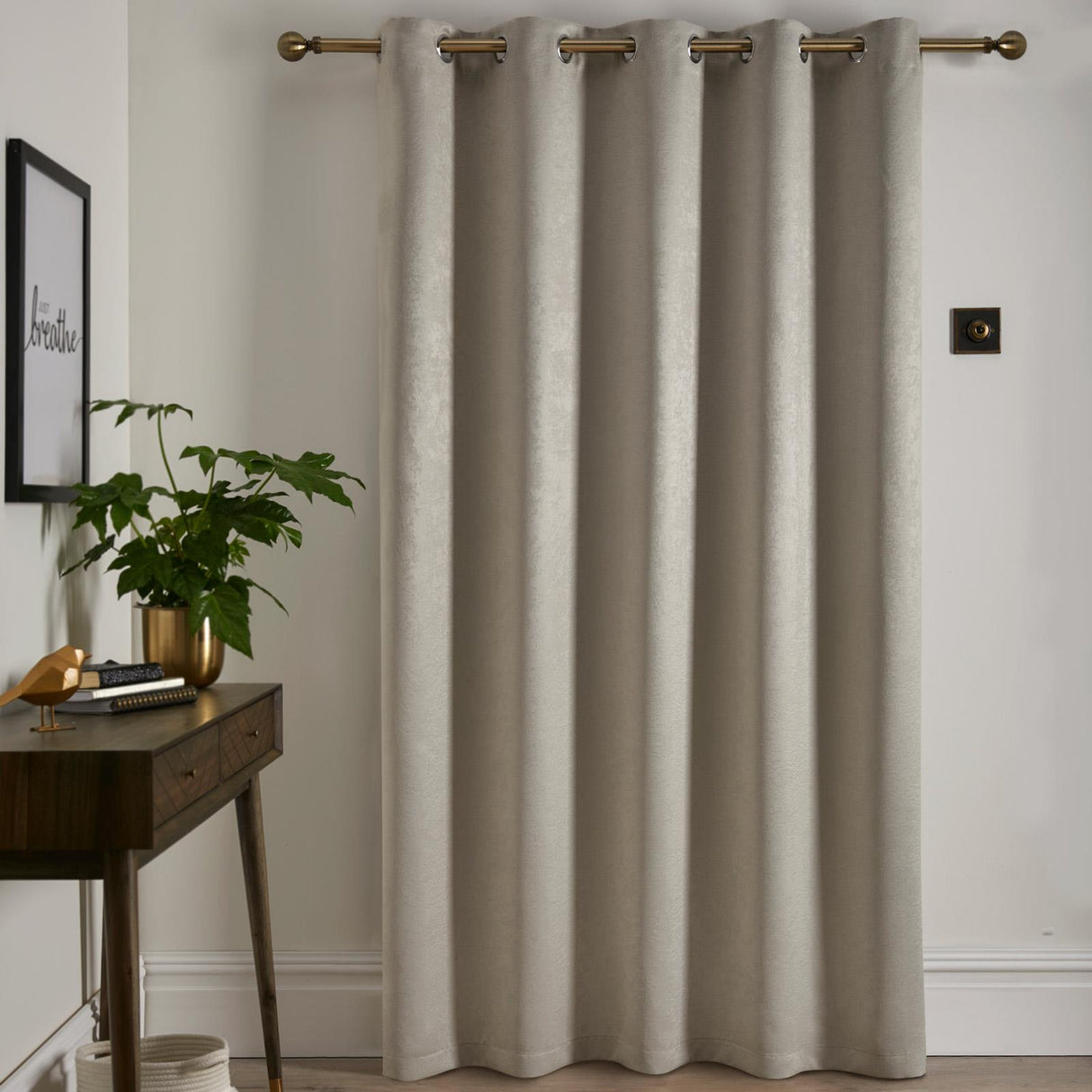 Strata Woven Thermal Door Curtain 66" x 84" by Fusion