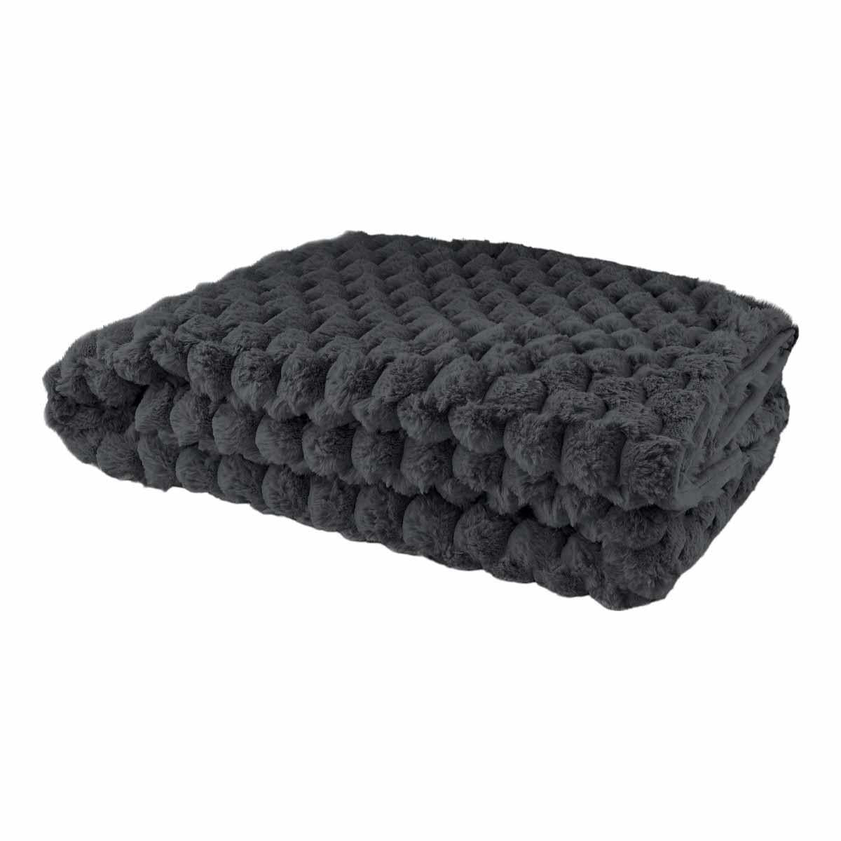 Lush Luxurious Fluffy Faux Rabbit Fur Throw Blanket by Emma Barclay