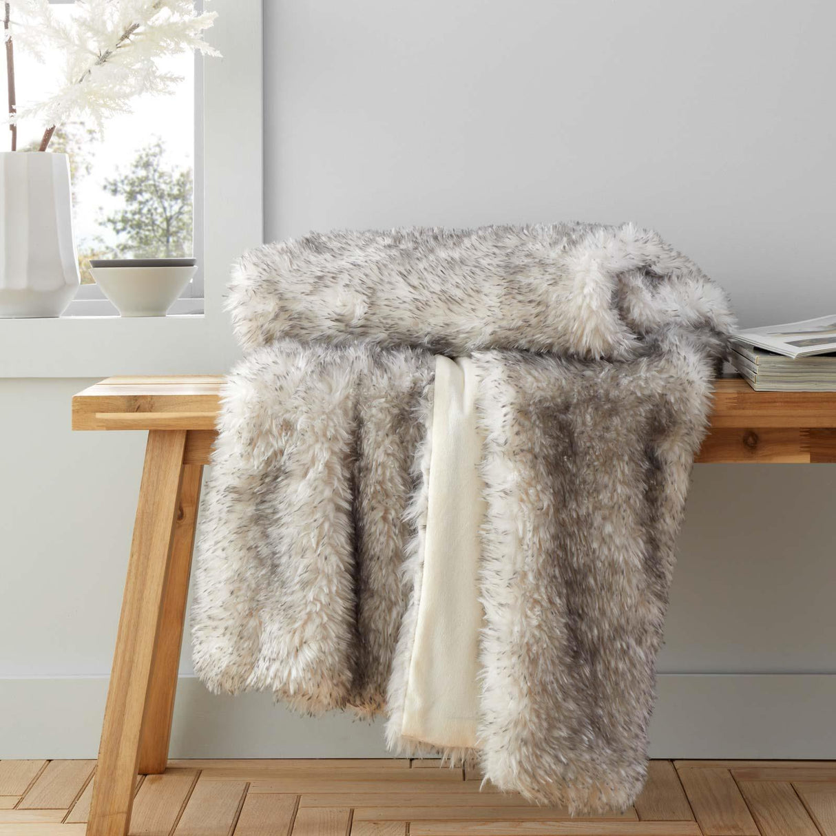 Arctic Fox Faux Fur Throw by Catherine Lansfield